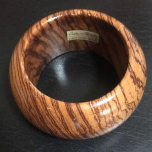 Vintage Wooden Cathy and Marsha Bangle Bracelet